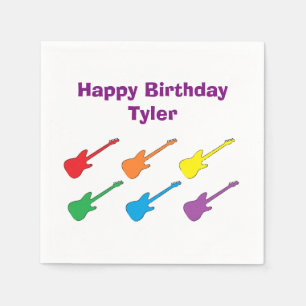 Serviette En Papier Papier Rainbow Guitare
