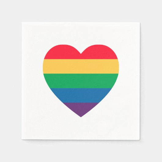 Serviette En Papier Papier Rainbow Heart Pride (Devant)
