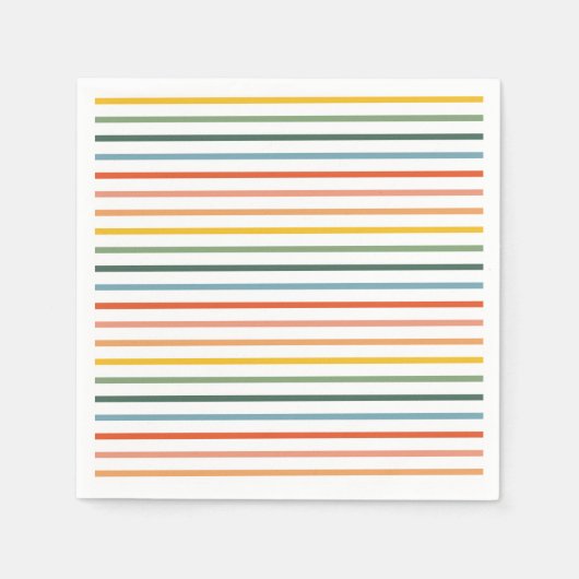 Serviette En Papier Papier Rainbow Stripes (Devant)