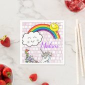 Serviette En Papier Papier, Rainbow Unicorn (En situation)