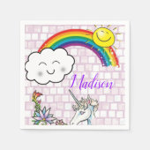 Serviette En Papier Papier, Rainbow Unicorn (Devant)
