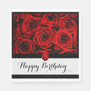 Serviette En Papier Papier Red Roses Napkin