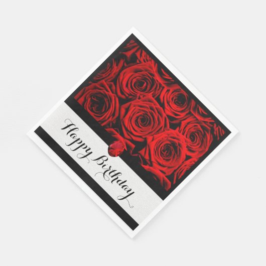 Serviette En Papier Papier Red Roses Napkin (Coin)