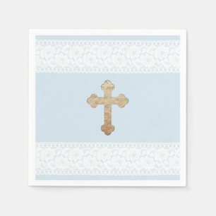 Serviette En Papier Papier religieux de dentelle d'or de bleus layette