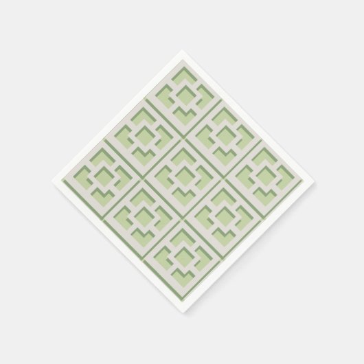 Serviette En Papier Papier Retro Green Trellis (Coin)