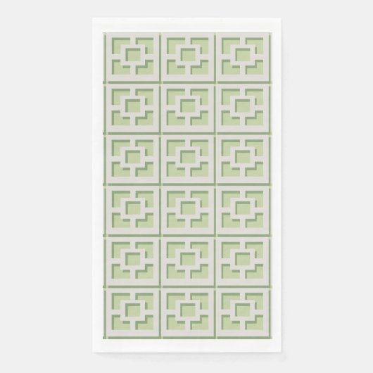 Serviette En Papier Papier Retro Green Trellis (Devant)