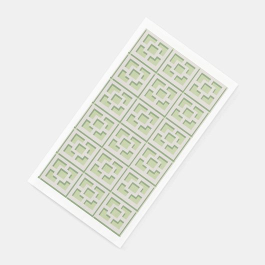 Serviette En Papier Papier Retro Green Trellis (Coin)