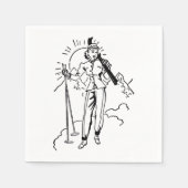 Serviette En Papier Papier Retro Lady Skier Napkin (Devant)