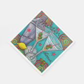Serviette En Papier Papier Retro Martini (Coin)