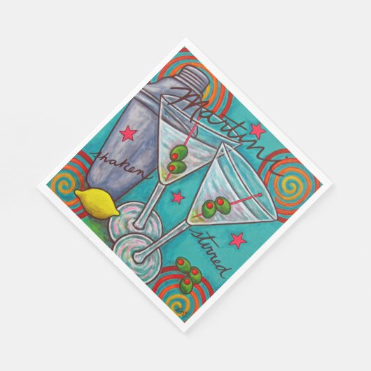 Serviette En Papier Papier Retro Martini (Coin)