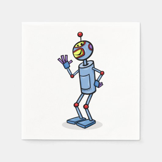 Serviette En Papier Papier Robot de danse (Devant)