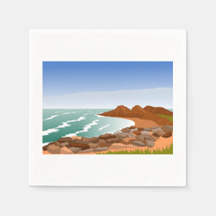 Serviette En Papier Papier Rocky Coast