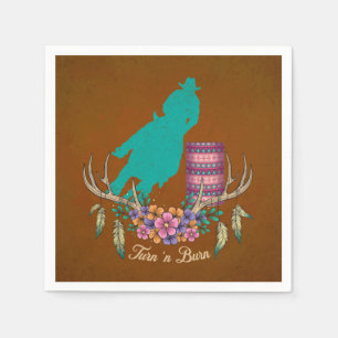 SERVIETTE EN PAPIER PAPIER RODÉO BOHO BARREL RACER BARREL RACING