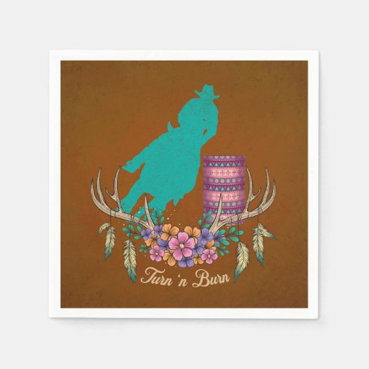 SERVIETTE EN PAPIER PAPIER RODÉO BOHO BARREL RACER BARREL RACING (Devant)