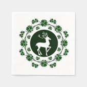 Serviette En Papier Papier rond de rennes de Noël (Devant)