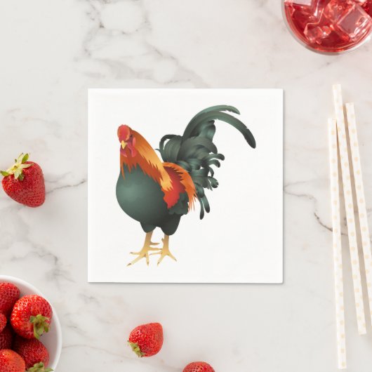 Serviette En Papier Papier Rooster (En situation)