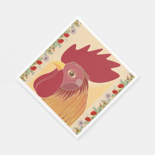 Serviette En Papier Papier Rooster Napkin (Coin)