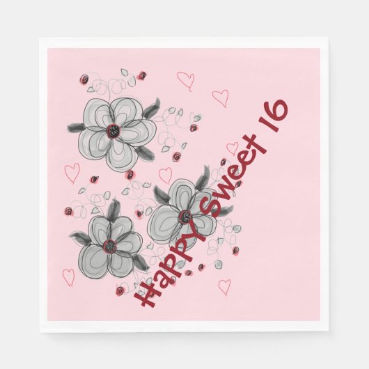 Serviette En Papier Papier rose (Devant)