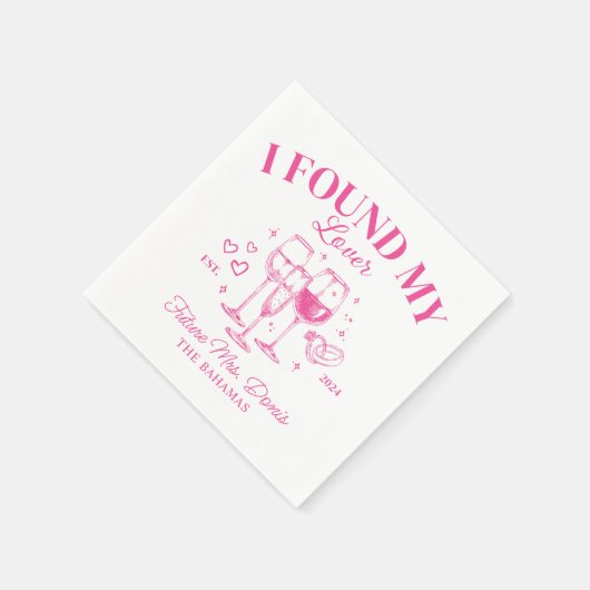 Serviette En Papier Papier Rose Bachelorette Cocktail Rétro (Coin)