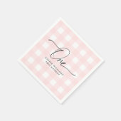 Serviette En Papier Papier rose En vichy premier anniversaire Napkin (Coin)