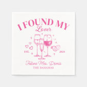 Serviette En Papier Papier Rose Enterrement de Vie de Célibataire Cock (Devant)