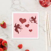 Serviette En Papier Papier rose et rouge Valentine (En situation)