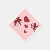 Serviette En Papier Papier rose et rouge Valentine (Coin)