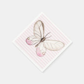 Serviette En Papier Papier rose pâle & Papiers à rayures (Coin)