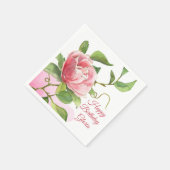 Serviette En Papier Papier Rose rose Aquarelle (Coin)
