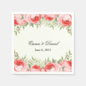 Serviette En Papier Papier rose Roses (Devant)