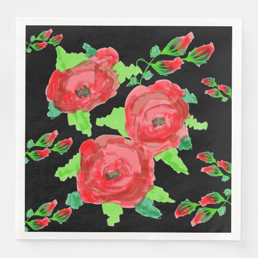 Serviette En Papier Papier rose rouge (Devant)