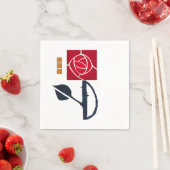 Serviette En Papier Papier rose rouge MacIntosh (En situation)