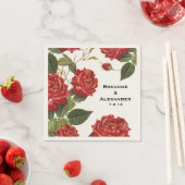 Serviette En Papier Papier Rose rouge personnalisé (En situation)