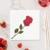 SERVIETTE EN PAPIER PAPIER ROSE ROUGE UNIQUE NAPKINS (En situation)