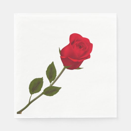 SERVIETTE EN PAPIER PAPIER ROSE ROUGE UNIQUE NAPKINS (Devant)