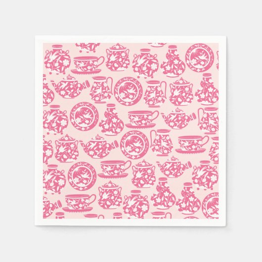 Serviette En Papier Papier rose serviettes (Devant)