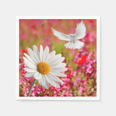 Serviette En Papier Papier, Rose White Dove Daisy (Devant)
