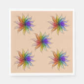 Serviette En Papier Papier - Roue couleur plumes (Devant)