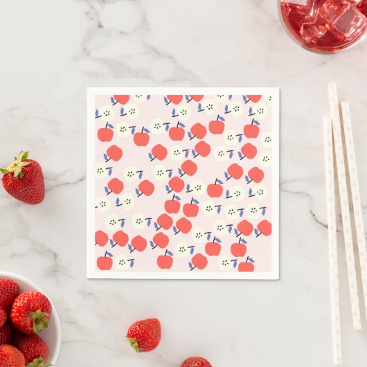 Serviette En Papier Papier rouge Apple (En situation)