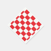Serviette En Papier Papier rouge et blanc À damiers (Coin)