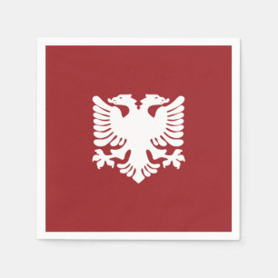 Serviette En Papier Papier rouge et blanc albanais aigle serviettes