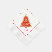 Serviette En Papier Papier Rouge Joyoux Noel Napkin (Coin)