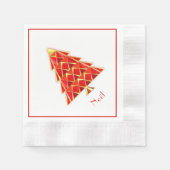 Serviette En Papier Papier Rouge Joyoux Noel Napkin (Devant)