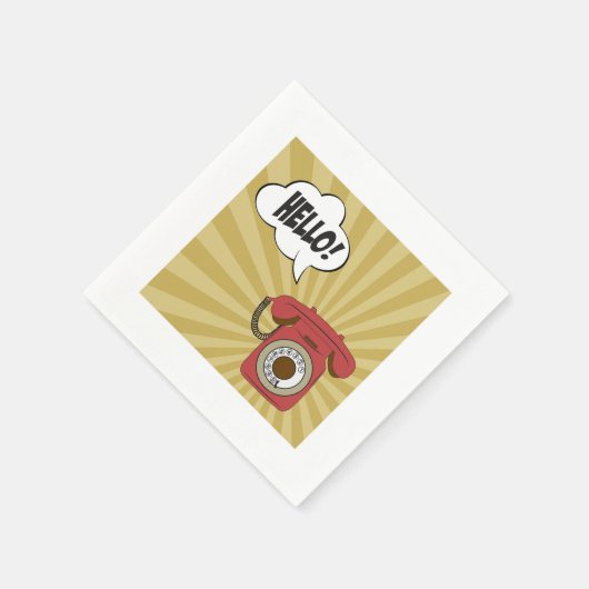 Serviette En Papier Papier rouge rétro (Coin)