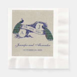 Serviette En Papier Papier Russe Mariage Linen Peacock