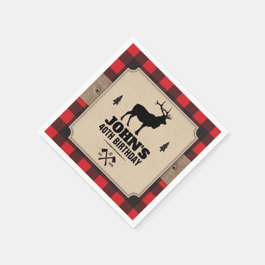 Serviette En Papier Papier rustique Kraft Look Buffalo plaqué avec le (Coin)