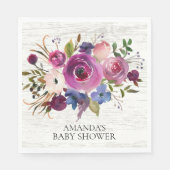 Serviette En Papier Papier Rustique Plum Blue Floral Douche (Devant)