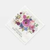 Serviette En Papier Papier Rustique Plum Blue Floral Douche (Coin)