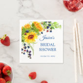 Serviette En Papier Papier Rustique Tournesol Ensoleillé pour Fête de  (En situation)