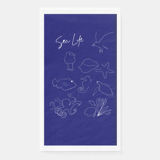 Serviette En Papier Papier Sea life Napkin (Devant)